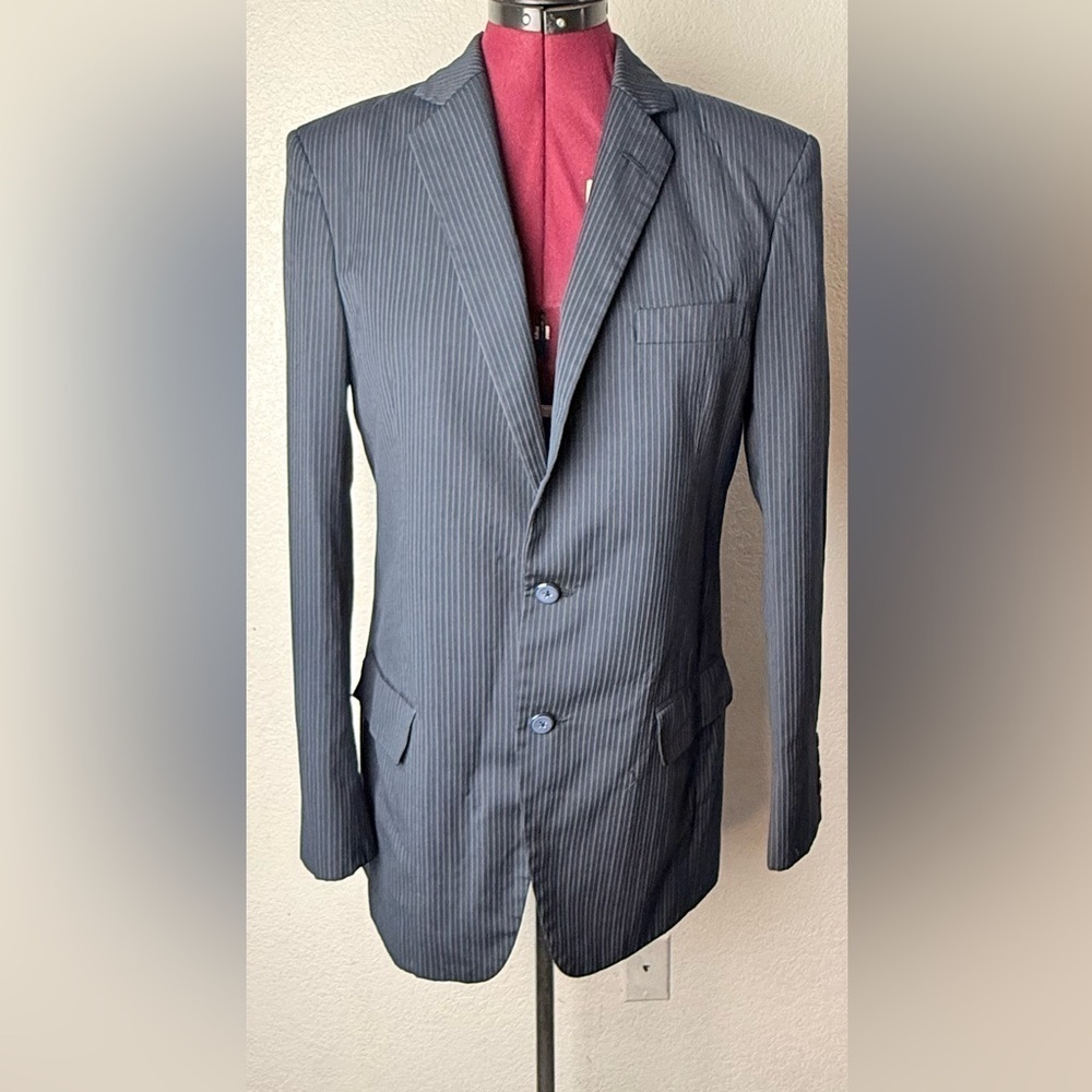 Source Unknown Navy Pinstripe Blazer